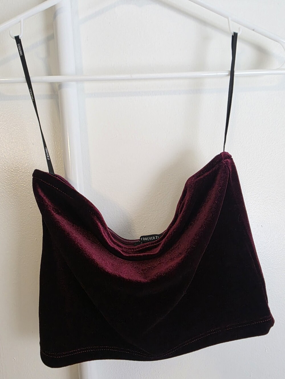 Forever 21 Velvet Cowl Neck Crop Camisole - Wine